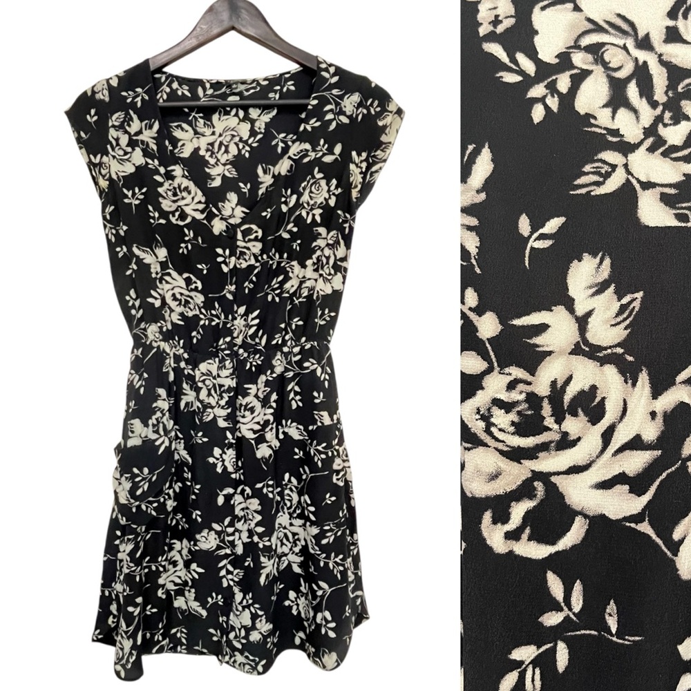 T. Babaton 100% Silk Floral Mini Dress - Size S